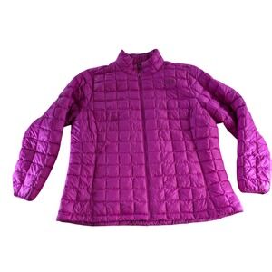 The North Face ThermoBall Eco Puffer Jacket Womens 2X Pink Full Zip Quilted